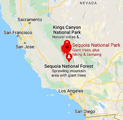 Sequoia National Park, map