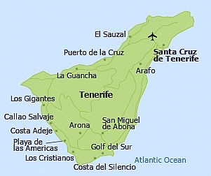 Tenerife, map