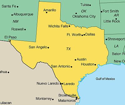 Texas, map