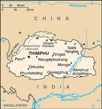 Map - Bhutan