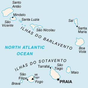 Mindelo, position on the map