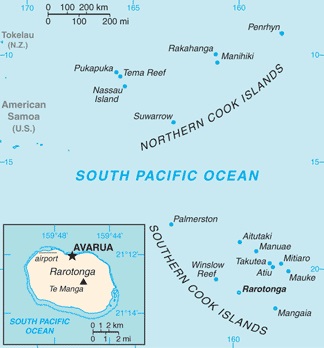 Avarua, location on the map