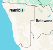 Rundu, position on the map