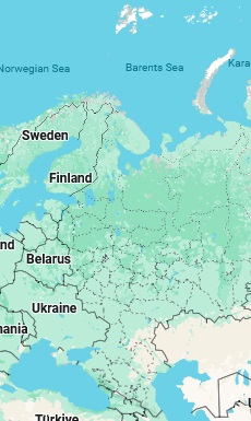 Arkhangelsk, location on the map