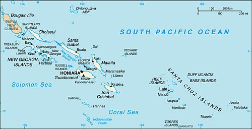 Honiara, location on the map