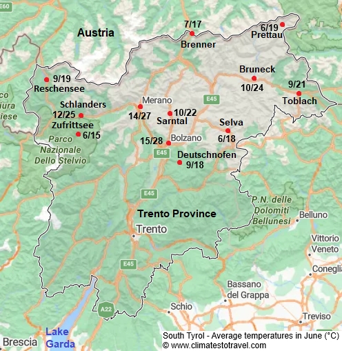 South Tyrol (Italy) - weather in june - Climates to Travel
