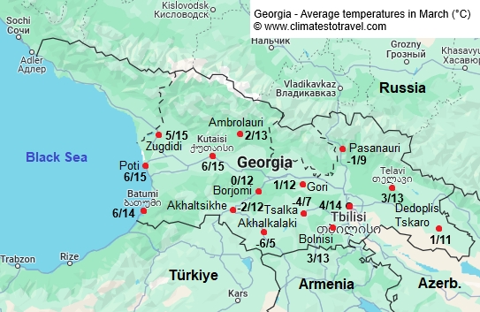 Georgia, weather in March - Climates to Travel