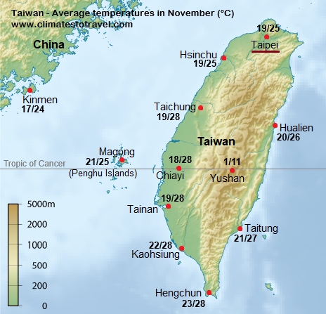Weather In Taiwan In November Taiwan, weather in November - Climates to Travel