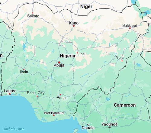 Map with cities - Nigeria