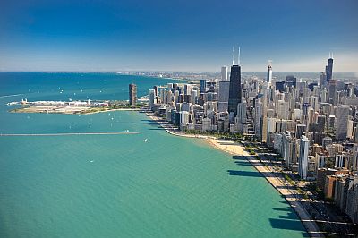 Chicago skyline and lake